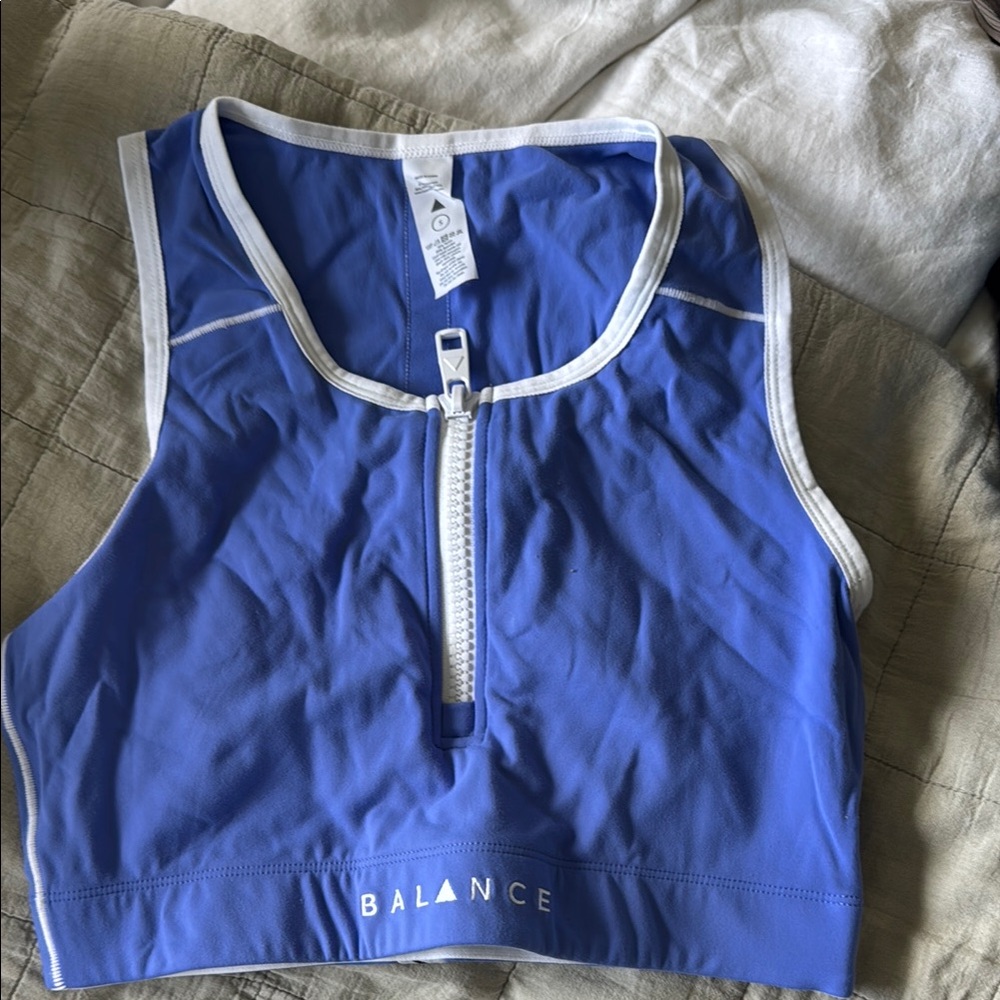 Balance Blue Zip-Up Sports Top